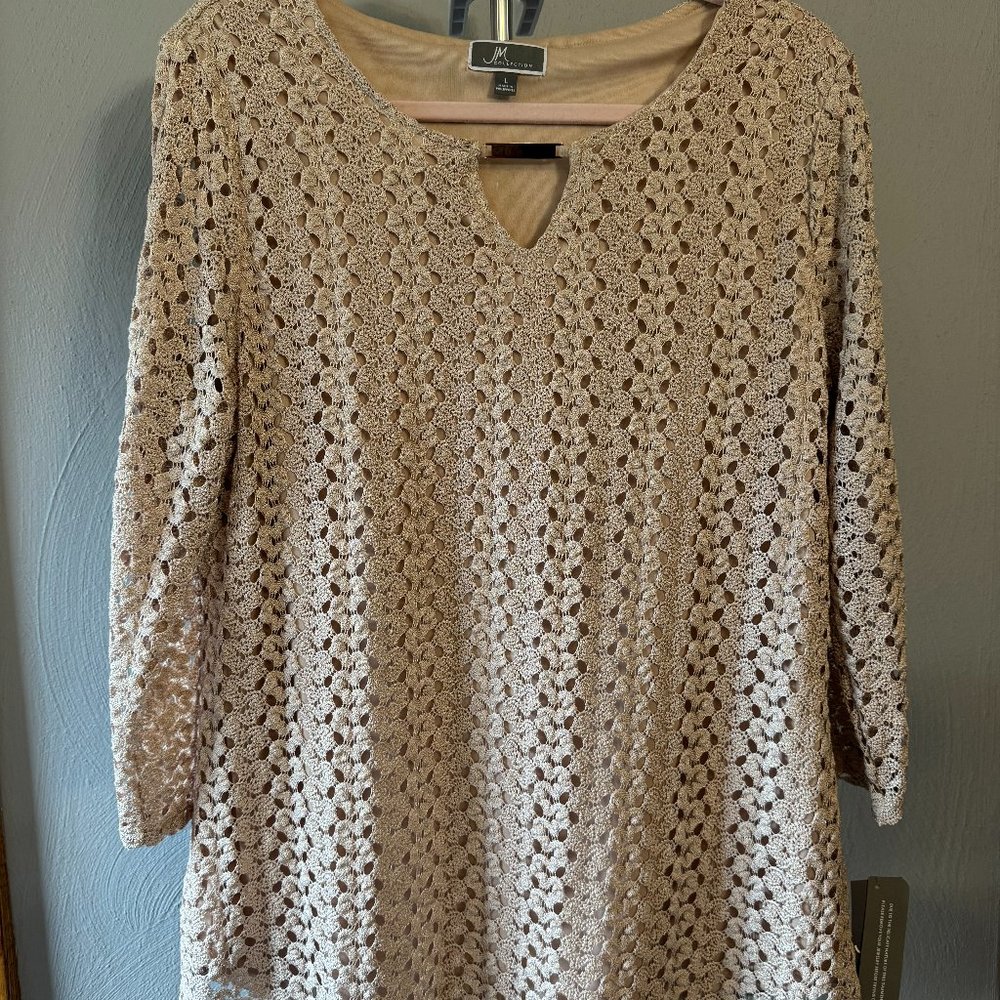 NWT, JM Collection Taupe Shirt, Size L